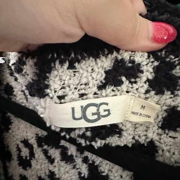 Ugg phoebe leopard wrap cardigan fuzyy sherpa - Picture 4 of 5